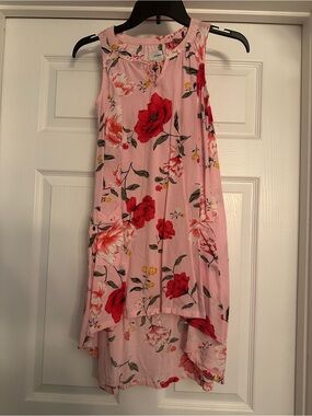 Old Navy Pink Floral High-Low Dress